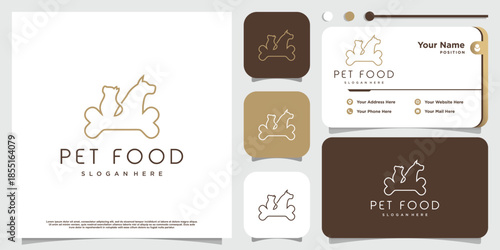 Pet food icon logo design with creative element concept Premium Vector