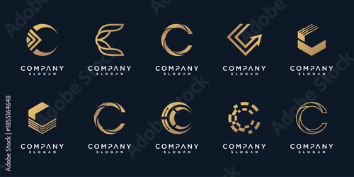 Letter C vector icon logo design with creative unique style Premium Vector