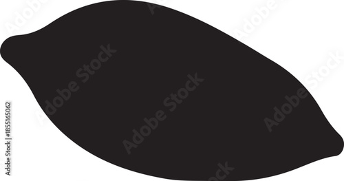 Black abstract organic shape on white background vector