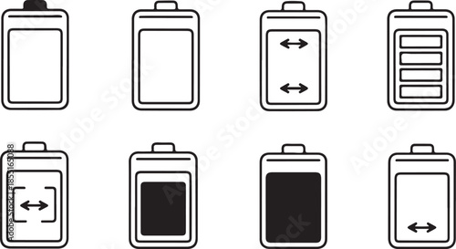 Lithium-Ion Battery Charging and Energy Level Icons