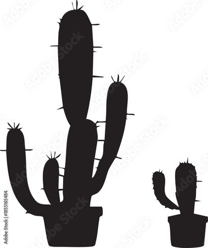 Cactus silhouette en pot