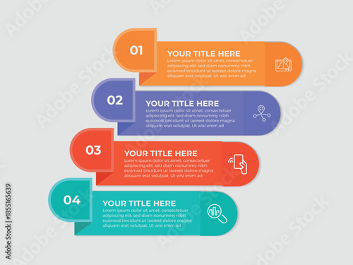 vector illustration infographic design template with 4 steps. Template for process, presentations, layout, banner, brochure.