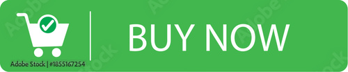Green buy now button vector with white cart icon and split layout for e-commerce UI design