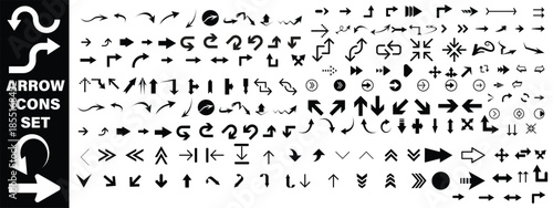 Arrow icons set. Arrow collection. Simple arrow big set. Collection different Arrows on flat style for web design or interface Arrow  big set design Vector illustration