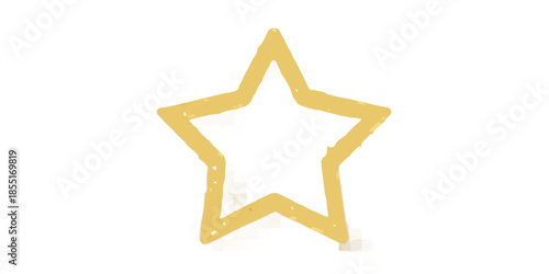 A simple golden star outline against a completely black background illustration