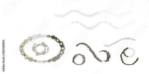 Dark abstract art featuring a spiral waves and scattered star like shapes