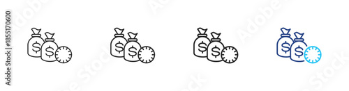 Legal process icon set outline multistyle vector illustrations concept