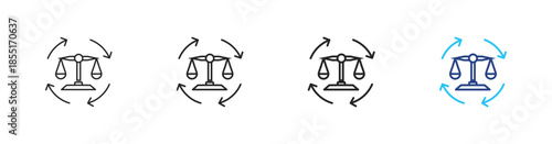 Moratorium icon set outline multistyle vector illustrations concept