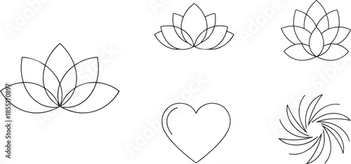 hasil-akhir-23 Illustrations of Lotus Flowers and Heart Shape in Simple Line Art Style