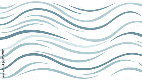 Seamless abstract background pattern with elegant, smooth, and flowing wavy lines in calm shades of blue-grey on a white background.