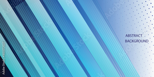 Abstract  dark blue and white modern wide banner with geometric shapes. Vector illustration background  design