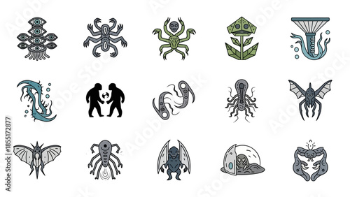 Collection of Various Insect and Animal Illustrations.