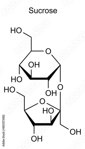 Sucrose, chemical structure of sucrose, drug substance