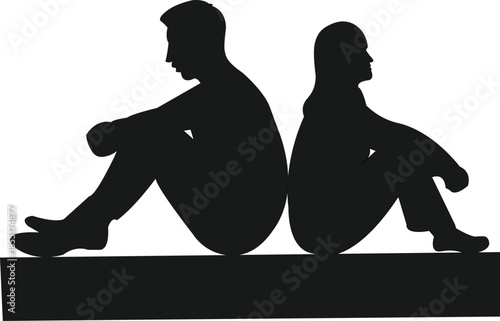 Silhouette of emotional distance.