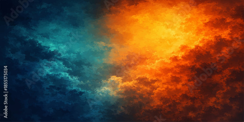 An abstract dark sky background featuring a motion blur of red and orange fire flames with bright heat energy patterns and smoke textures amidst a hot explosion design