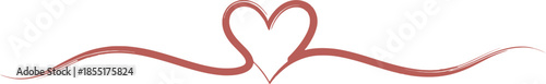 A red heart symbol made from a wavy line on a white background
