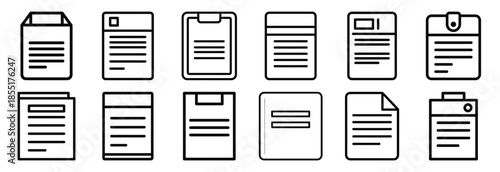 Set of outline icons material inventory . construction simple line isolated icon set collection