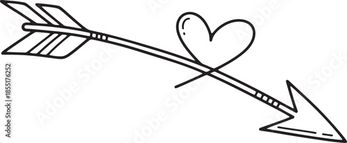 A simple line drawing of an arrow piercing a heart