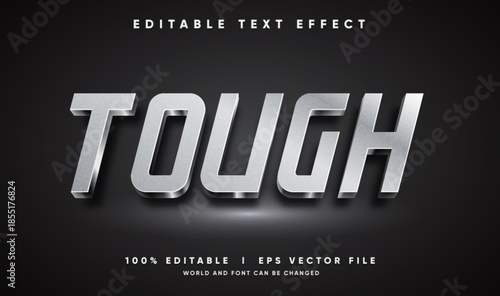 tough 3d vector text effect with modern style