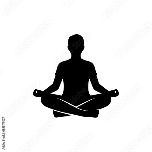 silhouette of yoga woman