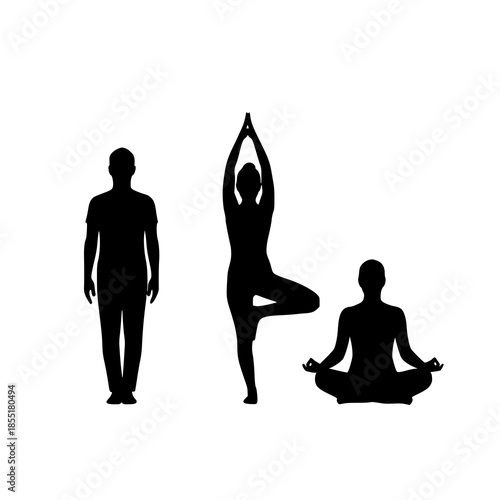 silhouette of yoga