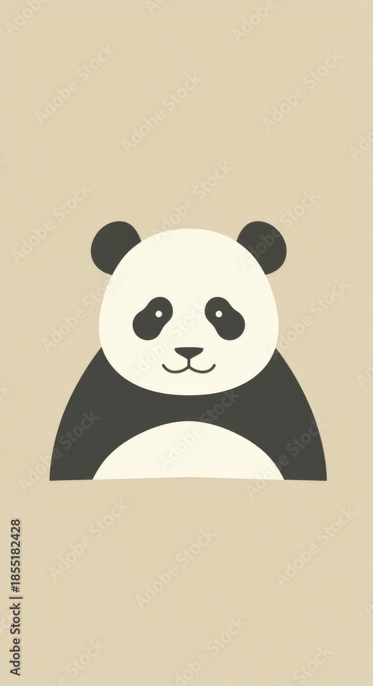Obraz premium Cute panda face illustration