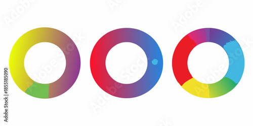 A series of colorful overlapping circular shapes arranged in a horizontal line