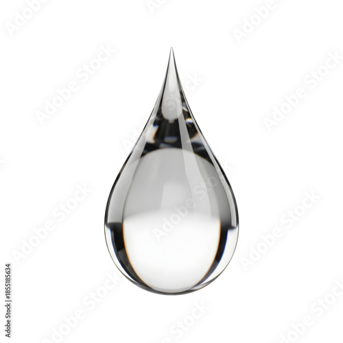 3D water icon on transparent background isolated png.