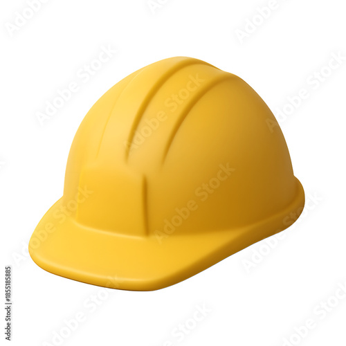 3D construction helmet icon on transparent background isolated png.