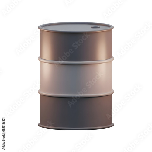 3D oil barrel icon on transparent background isolated png.