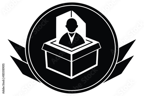 voter registration icon vector silhouette