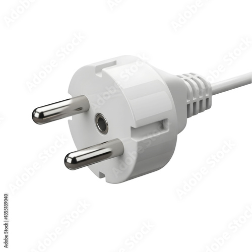 3D electric plug icon on transparent background isolated png.