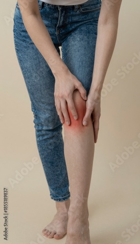 Holding Lower Leg Pain Casual Indoor Setting