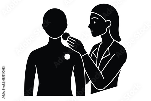 skin examination icon icon vector silhouette