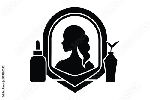skin care icon vector silhouette