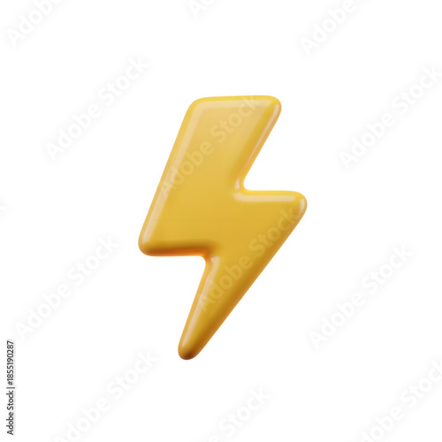 Free Download 3D lightning bolt icon on transparent background isolated png. - GFXLoad