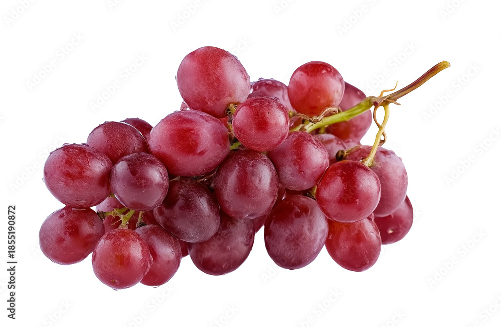 Fototapeta premium Red Grapes Bunch isolated on a transparent background