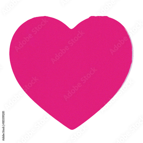 Pink Heart Shape Symbol Isolated on White Background for Love and Valentine