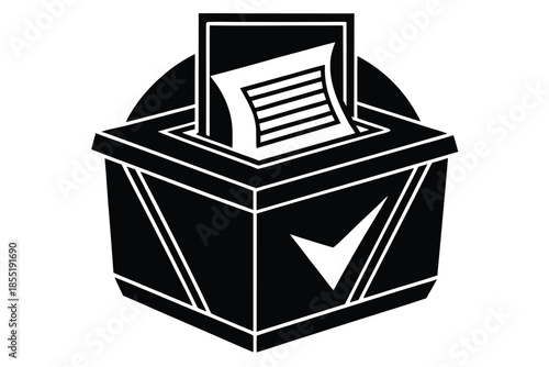 ballot paper icon vector silhouette