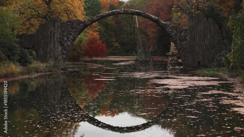 Rakotz Bridge Rakotzbrucke, Devil's Bridge in Kromlau, Saxony, Germany.