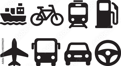 Transportation Icon Silhouettes