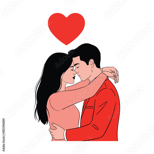 A new lover young couple kissing