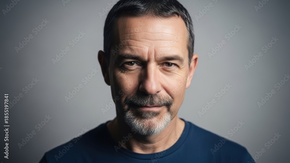 Fototapeta premium Portrait of a middleaged man with a short beard and mustache