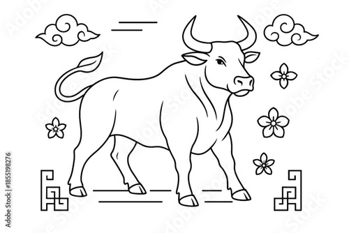 Lunar New Year Coloring Pages Bundle – Ox zodiac 