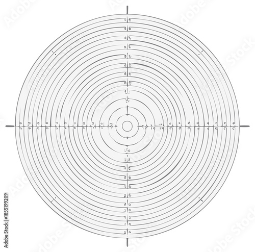 Concentric circle target design with crosshairs and measurement markers for precision and accuracy
