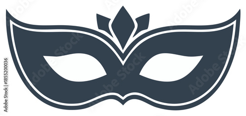 Elegant Dark Blue Masquerade Mask with Decorative Top Element