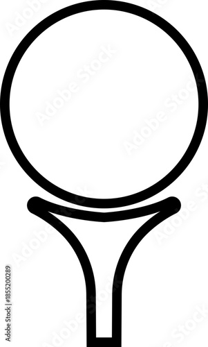 Black Golf Line Style Vector Icon Sports Equipment Symbol and Recreation Outline Graphic Group Featuring Club, Ball, Tee and Course Elements