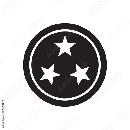Tennessee tri star icon silhouette vector flat illustration design.

