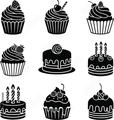 Five black and white representing contact and communication methods in a row layout