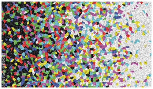 Seamless vector pattern of bright colorful confetti on an abstract yellow background for a festive birthday party wallpaper design featuring a celebratory sugar candy texture and floral summer art